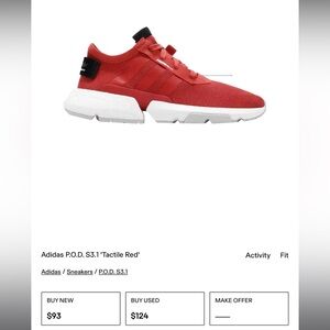 Adidas Tactile Red Sneakers with White Soles  POD-S3.1 J